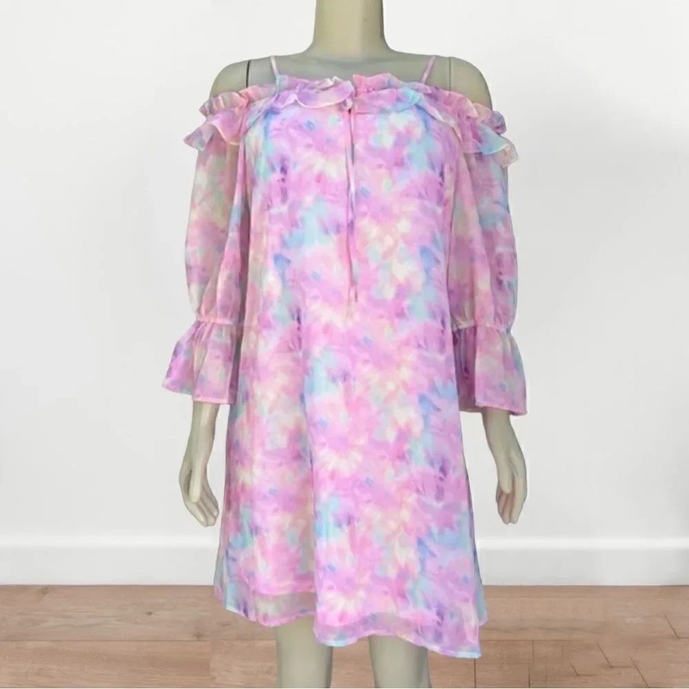 NWOT Women's Multi Watercolor Flowy Summer Dress Size Medium
